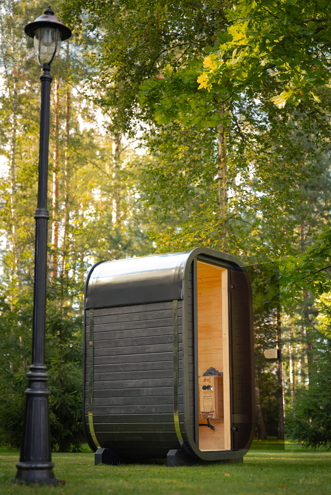 ULA Micro sauna by Celsium inviting a calm outdoor wellness moment