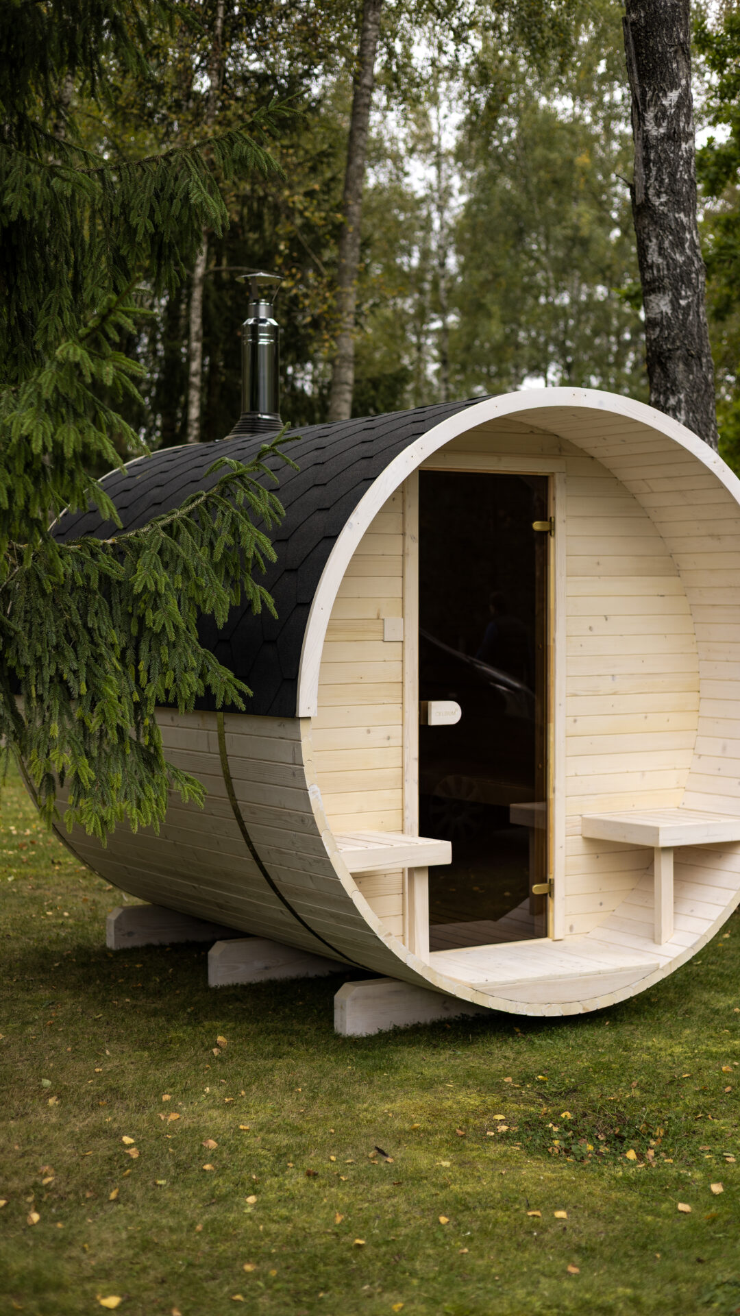 Joris sauna by Celsium placed within a quiet forest setting